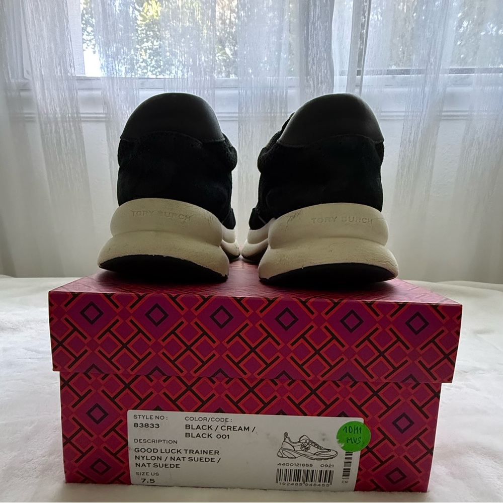 Tory Burch Black and Cream Platform Sneakers - Picture 9 of 12